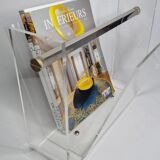 Transparent magazine holder "Omega" by David Lange, 70s