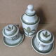 Longchamps faience - apothecary pot and 2 infusion cups from the 1970s