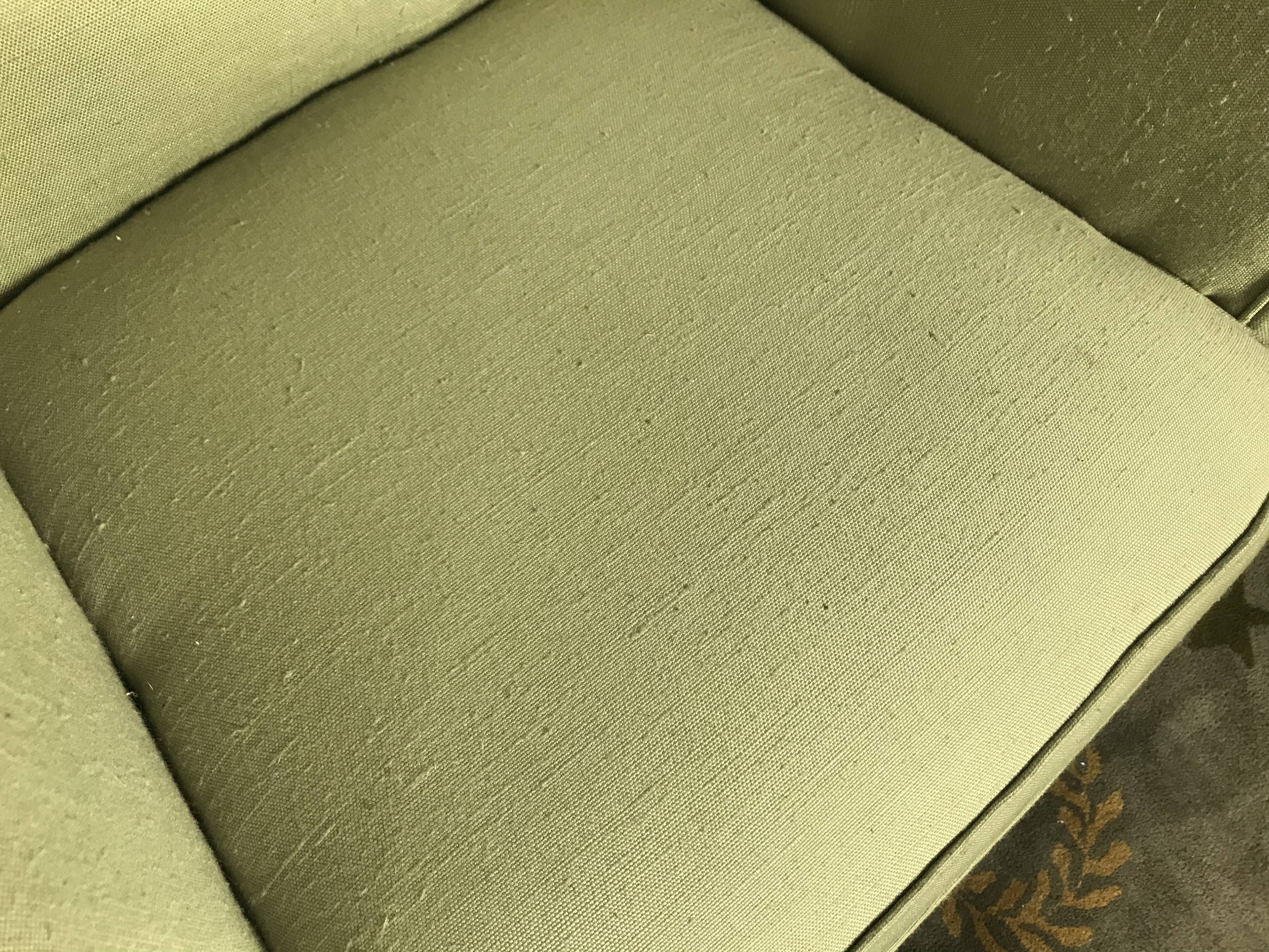 Pair of vintage Scandinavian 1960 green armchairs