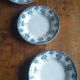 3 hollow plates earth of iron with a floral pattern slate gray