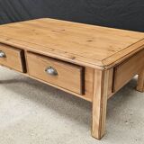 Scandinavian pine 4-drawer coffee table