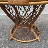 Vintage rattan bamboo coffee table