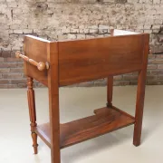 Walnut washstand with marble top and towel rails – Louis-Philippe, 19th c.