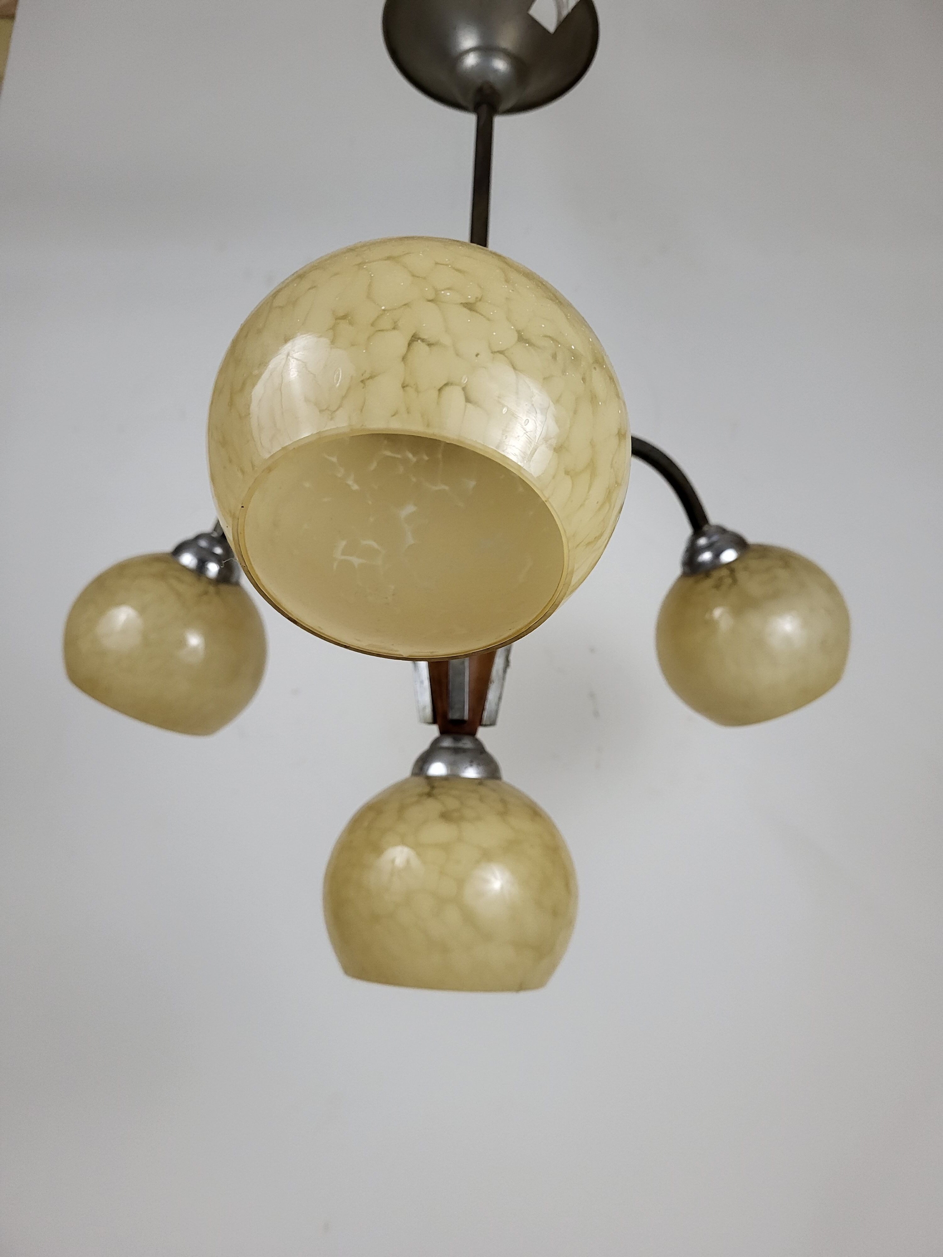 Chandelier suspension does marble glass 50s