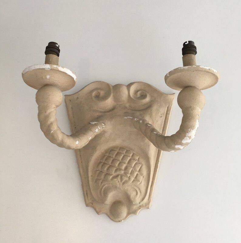 Pair of plaster wall lights