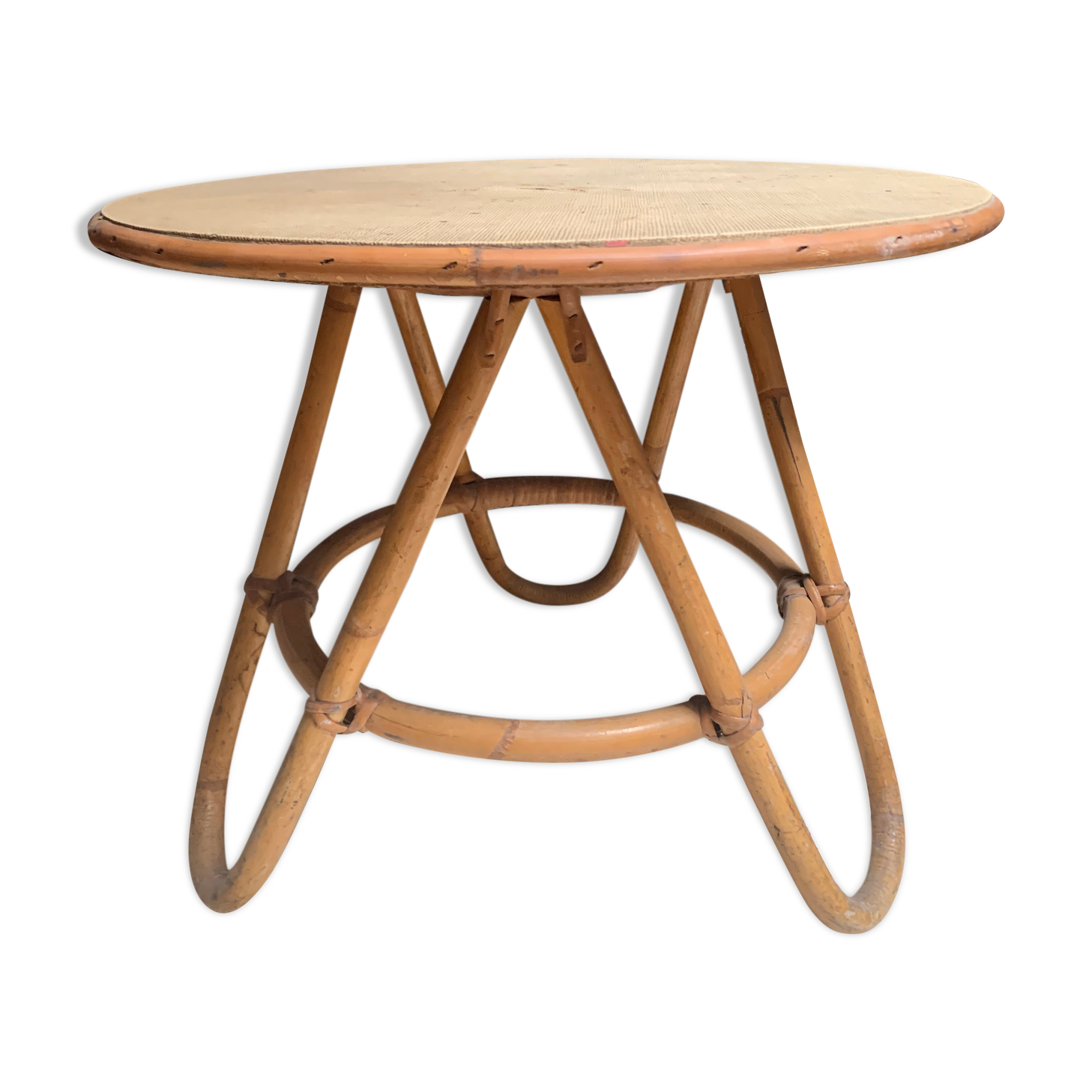 Vintage bamboo side coffee table