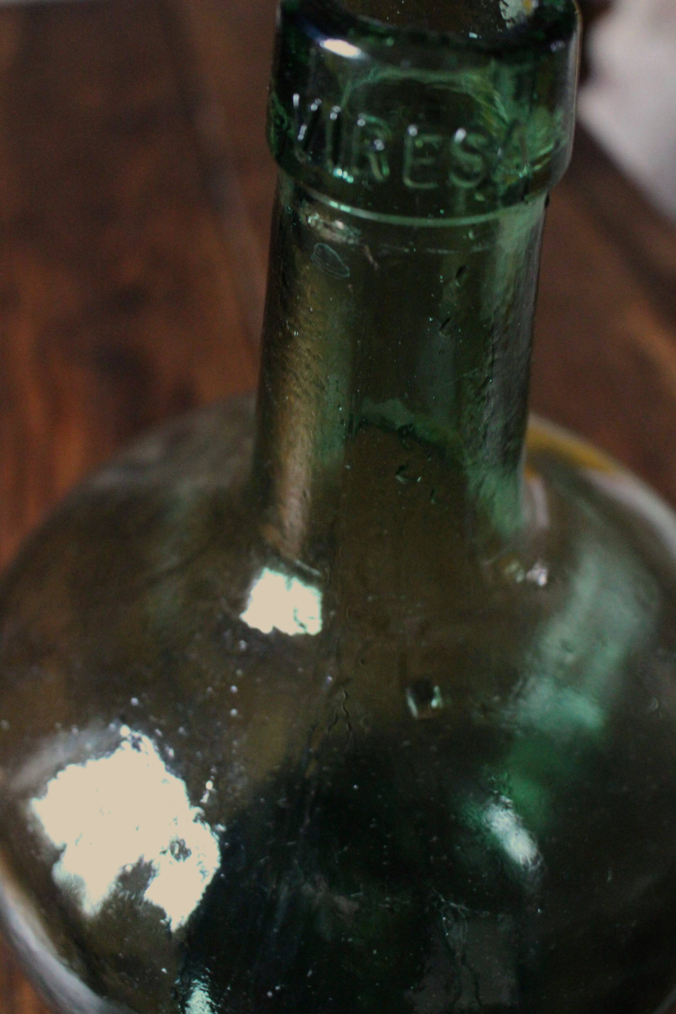 Bonbonne dame jeanne Viresa verre vert