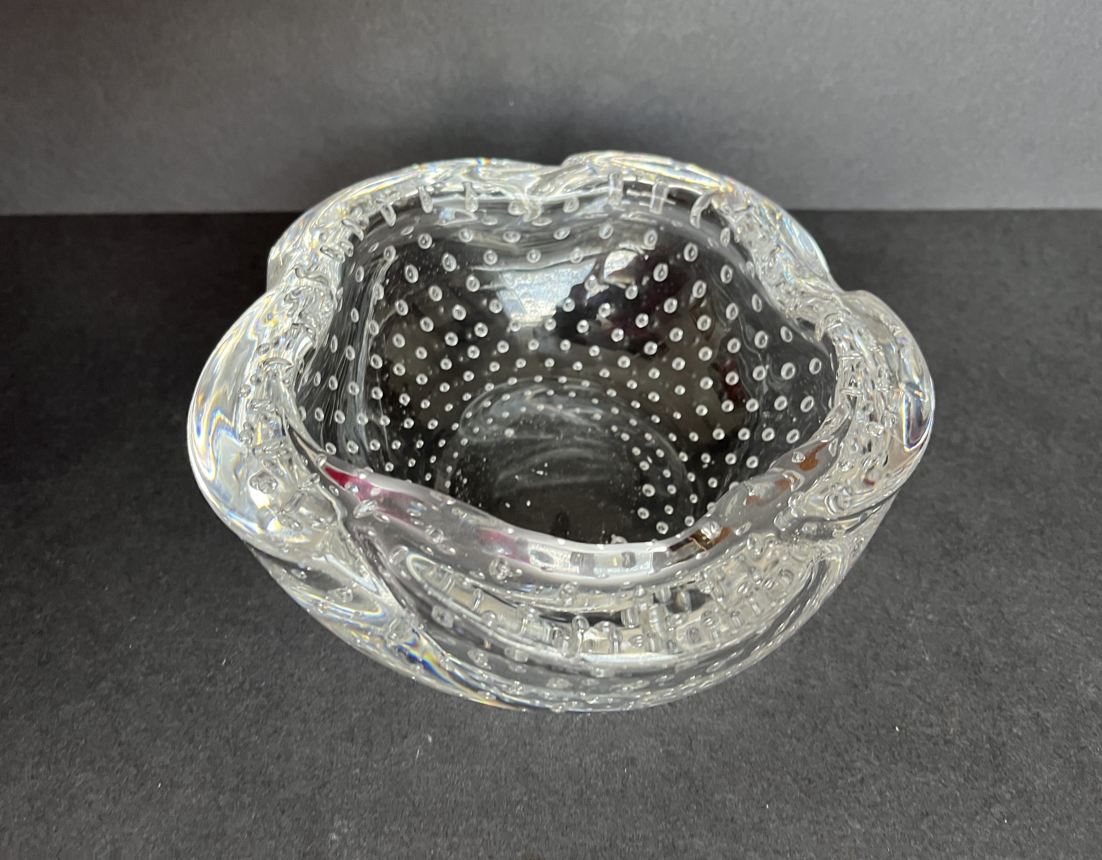 Cendrier Daum en cristal bullé