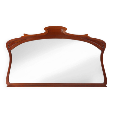 Large Art Nouveau wooden Chimney Mirror, 1890s