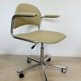 Vintage Office Armchair in Pistachio Color by Kovona