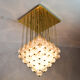 Venini mid century italian flushmount murano glass bubbles and brass chandelier