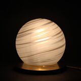 Lampe de table globe en verre, Italie années 1980
