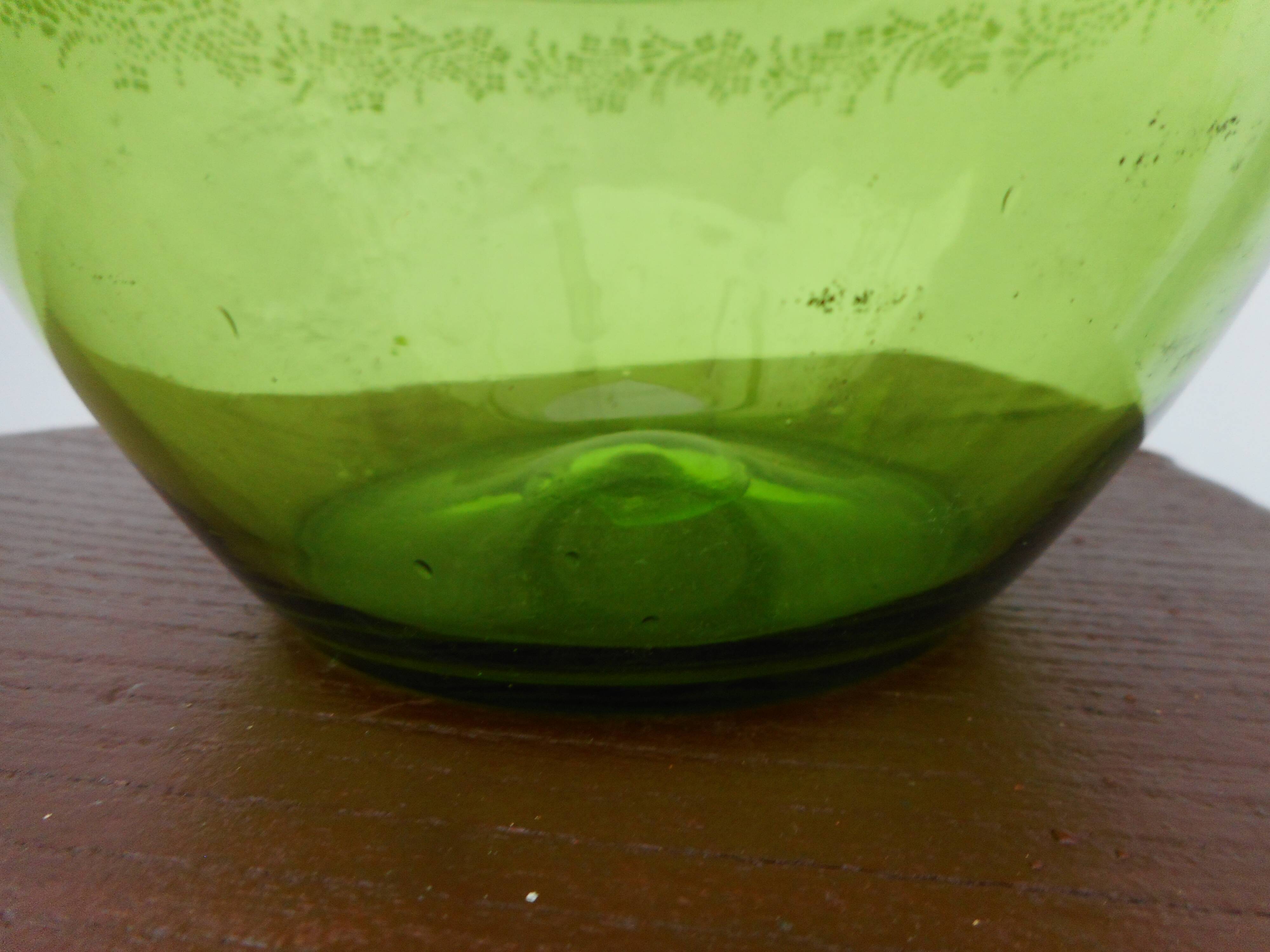 Green glass pitcher