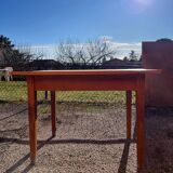 Solid wood table with side drawers