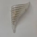 Paire d'appliques vintage moulé pressé, verre de Murano, Italie, 1980