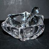 Vide-poche mortier et pilon en cristal daum signé design moderniste