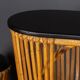 Striking 20thc italian standing bamboo dry bar & stools c.1960