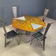 Hand crafted steel and stone dining set, 1970s