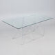 Max Sauze dining table in chrome steel wire and glass 1970s France