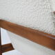 Fauteuil vintage original restauré poil de bras, designer E. Homma, années 1960, blanc bouclé
