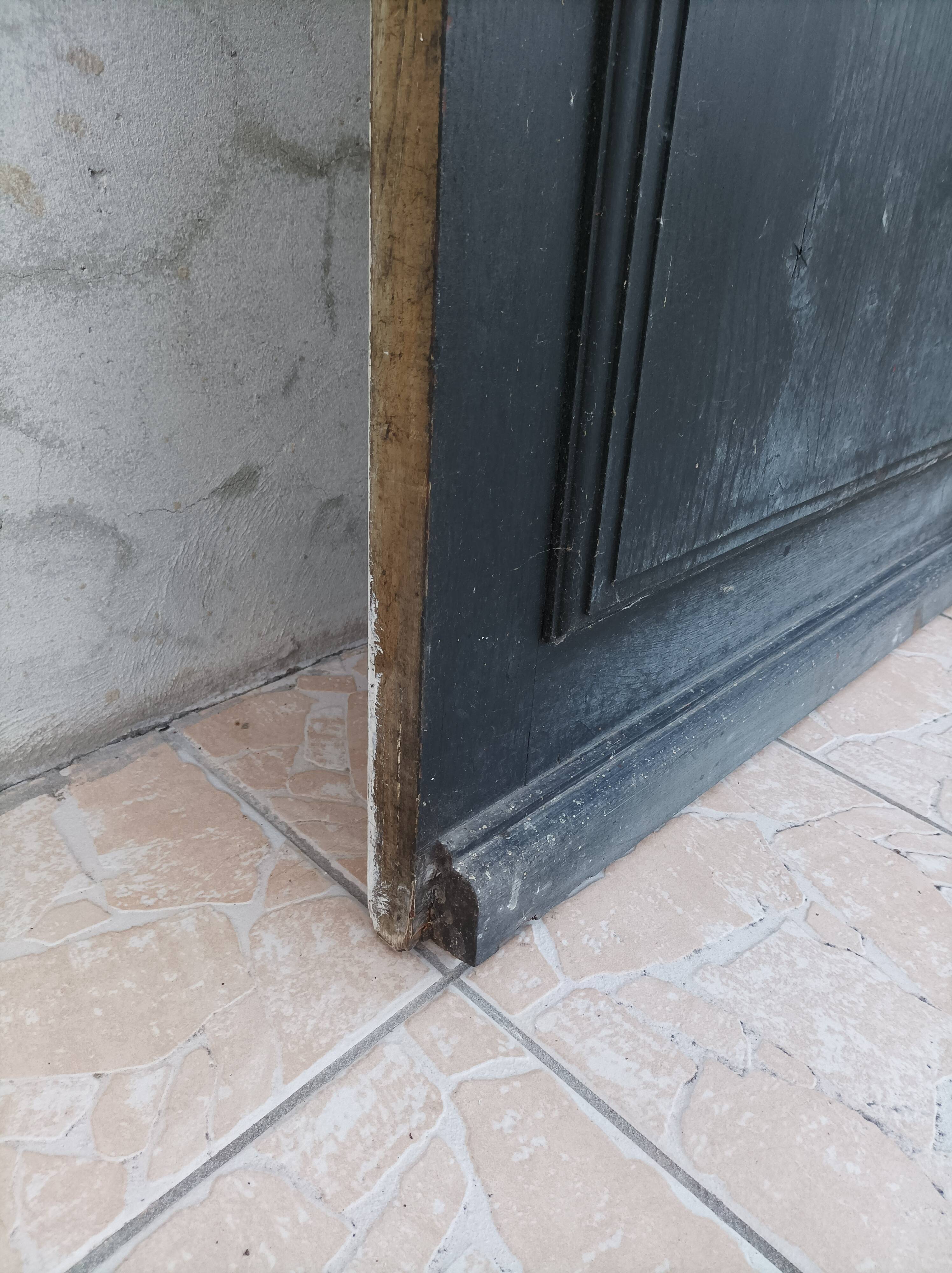 Antique solid wood glass door