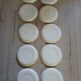 10 antique stoneware dinner plates