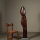 Monumental Afzelia wood sculpture by Begga d’Haese, Belgium, c. 1985