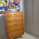Commode chiffonnier vintage des années 60 bois clair