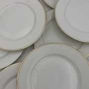 9 antique dessert plates white and gold porcelain from limoges william guerin - circa 1900