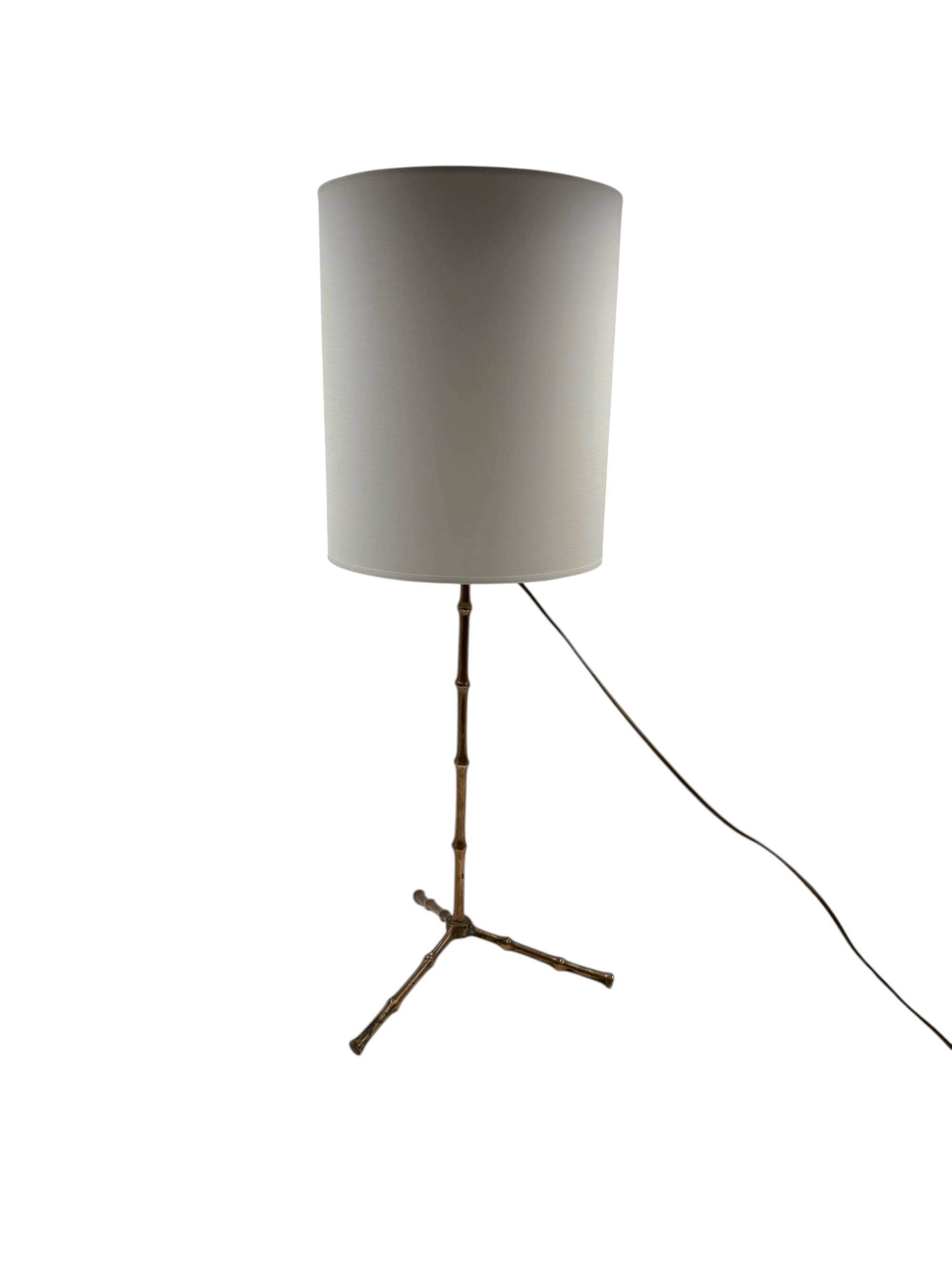 Hollywood regency bamboo shaped table lamp, Maison Jansen France 1970s