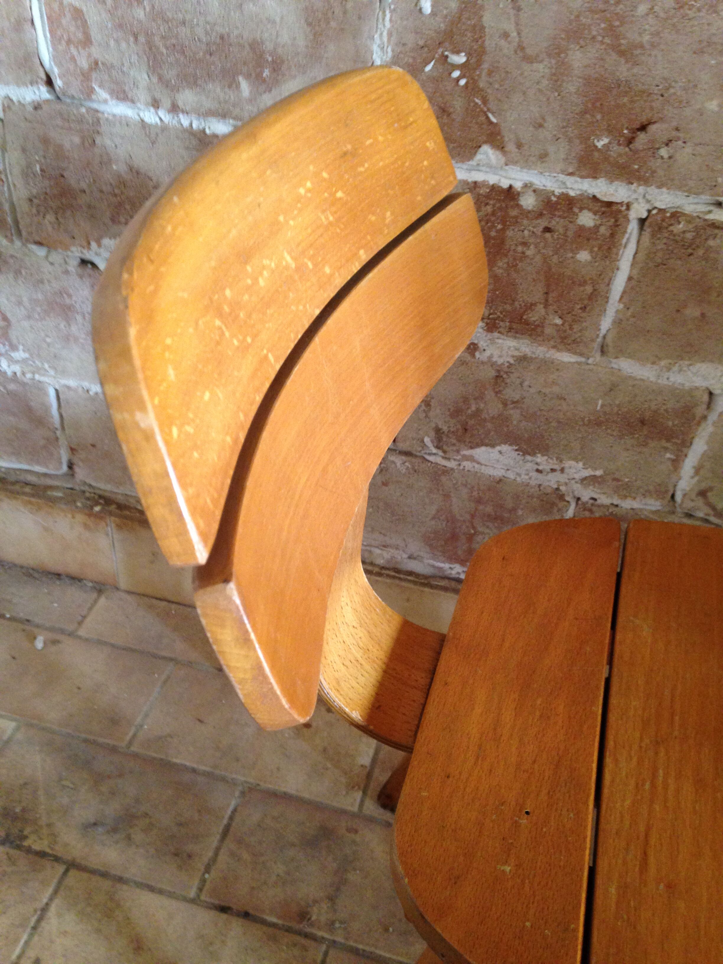 Children's chair Baumann a blades and curved wood Edition 1956