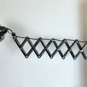 Industrial Black Enamel Scissor Wall Lamp, 1930s