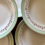 Set of 12 white, mint and gold soup plates, Mosèle de Luné model