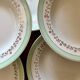Set of 12 white, mint and gold soup plates, Mosèle de Luné model
