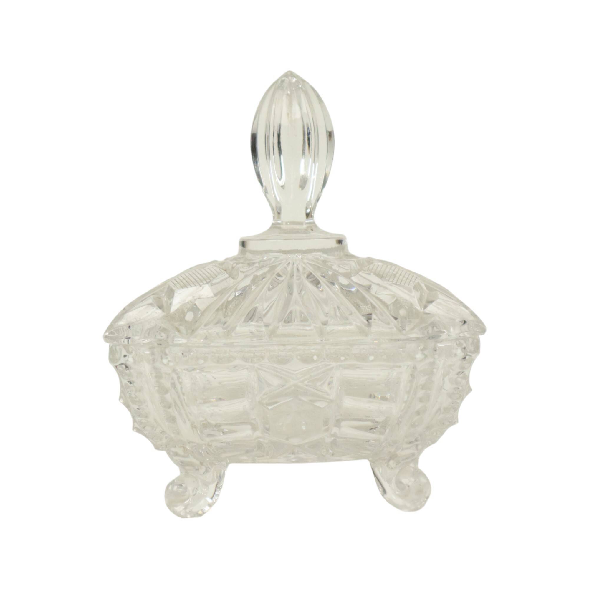 Vintage Crystal Bonbonnière Candy Jar with Lid Sixties