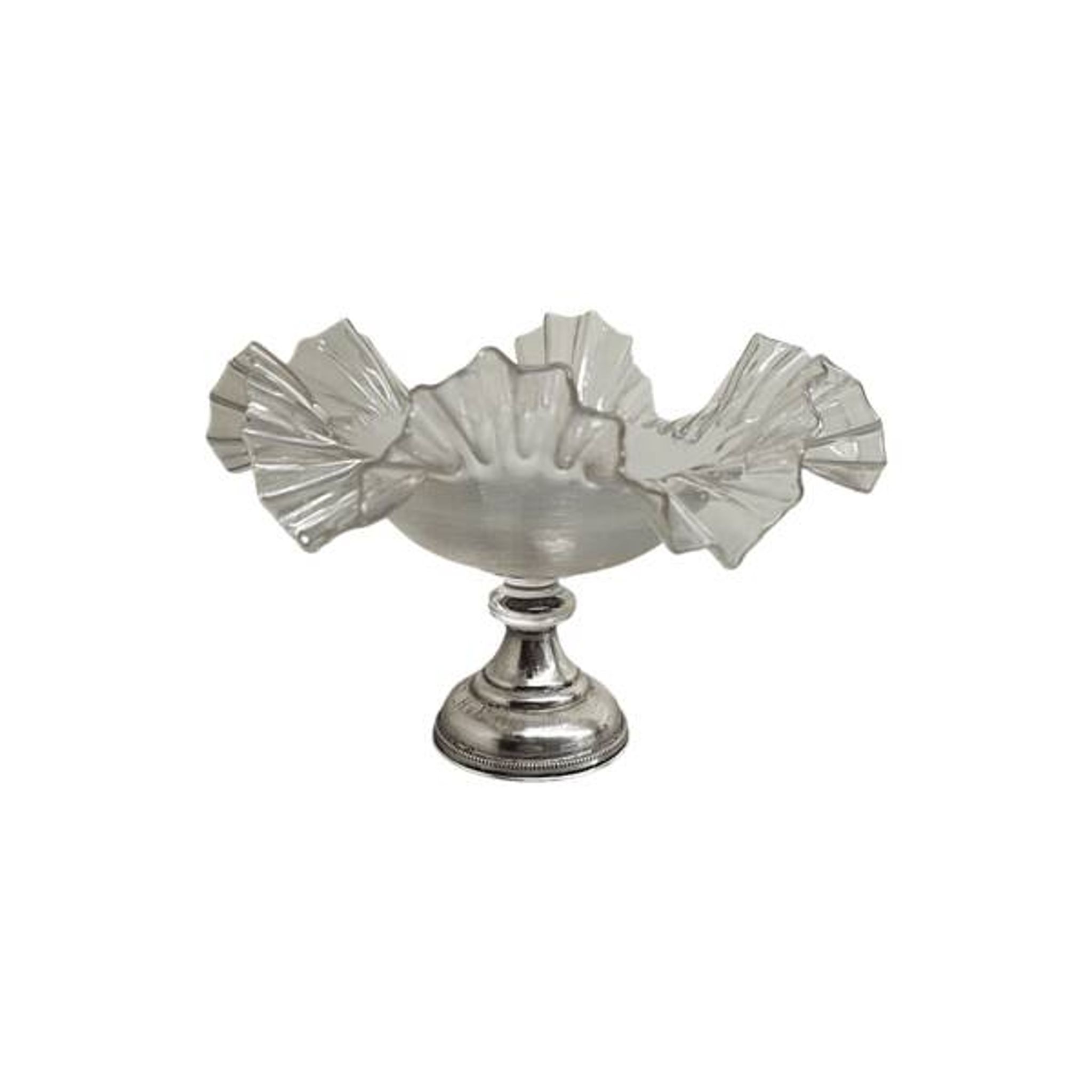 Antique wire glass bonbonniere on silver base