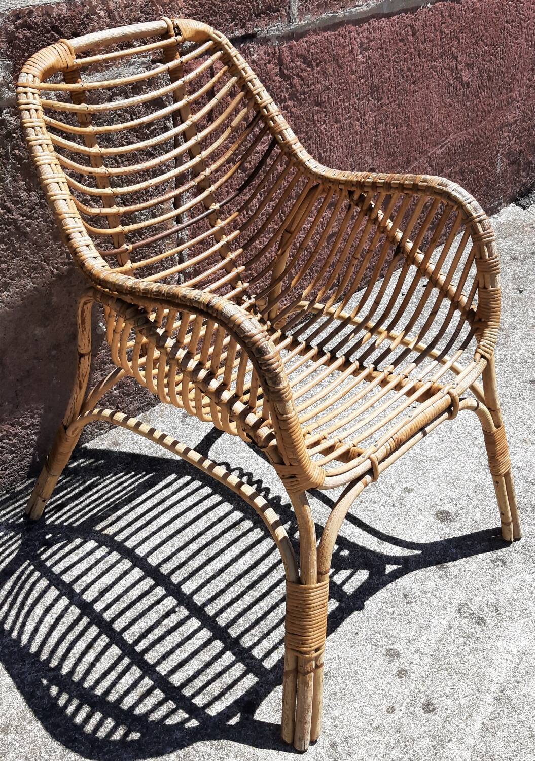 Rattan armchair (60s/70s)