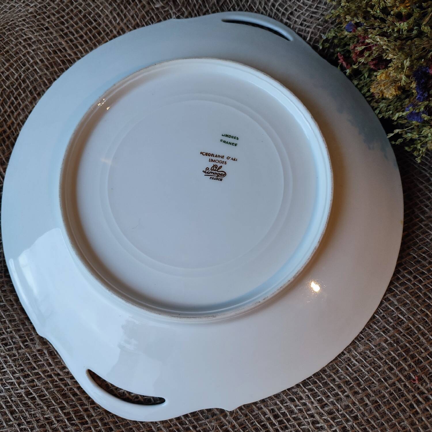 Large Limoges Art Porcelain Platter, France