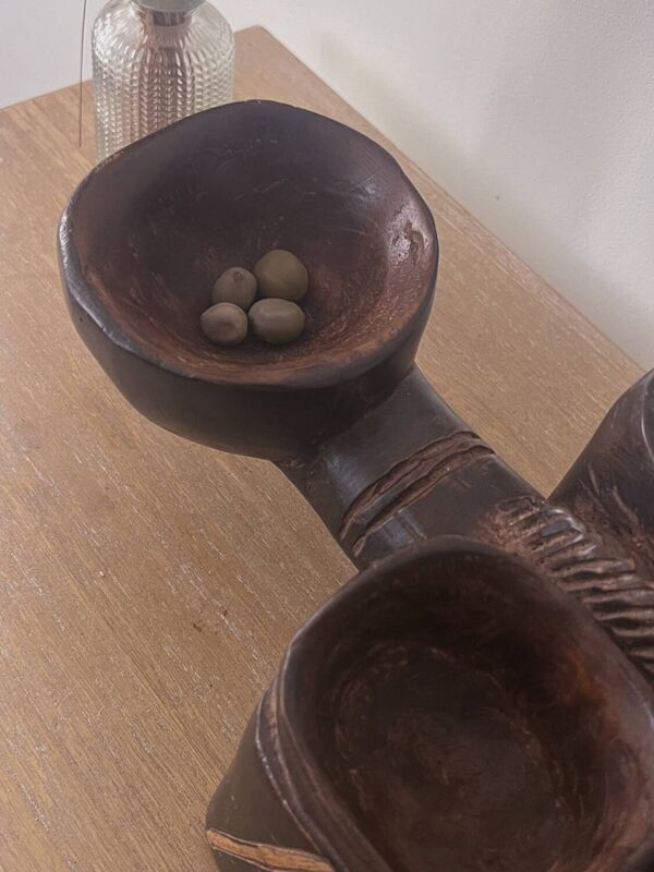 Grand jeu Awale Baoule en bois (Burkina Faso)