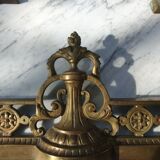 Chenêts and chimney bar in bronze nineteenth century.