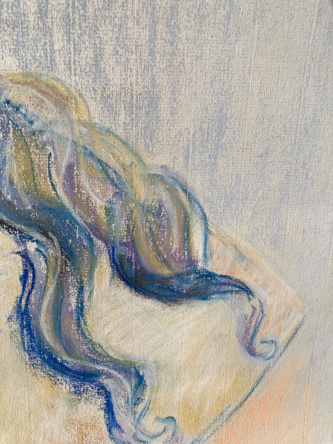 Pastel bust portrait on paper