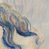 Pastel bust portrait on paper