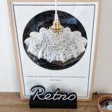 Vintage glass pendant lamp from Clichy