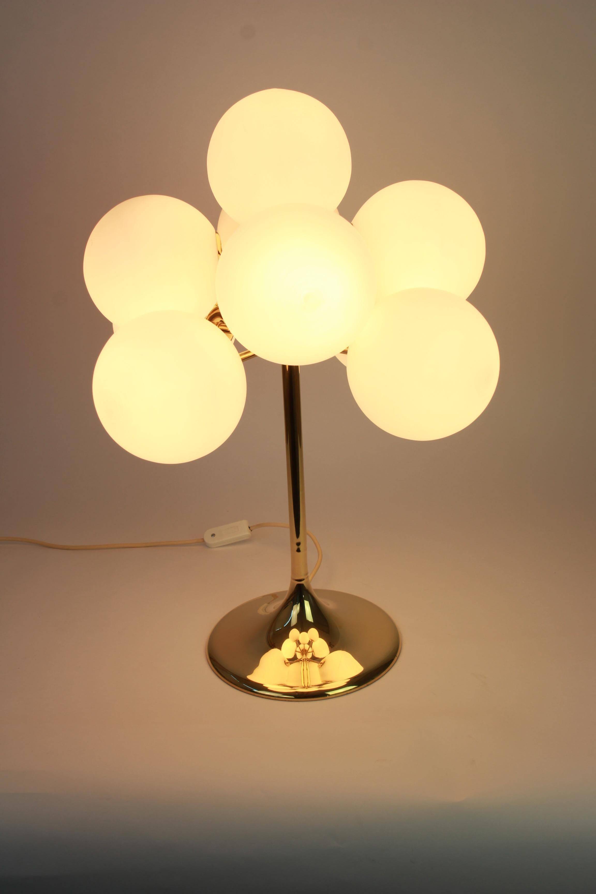 Atomic brass table lamp, Switzerland, 1960s