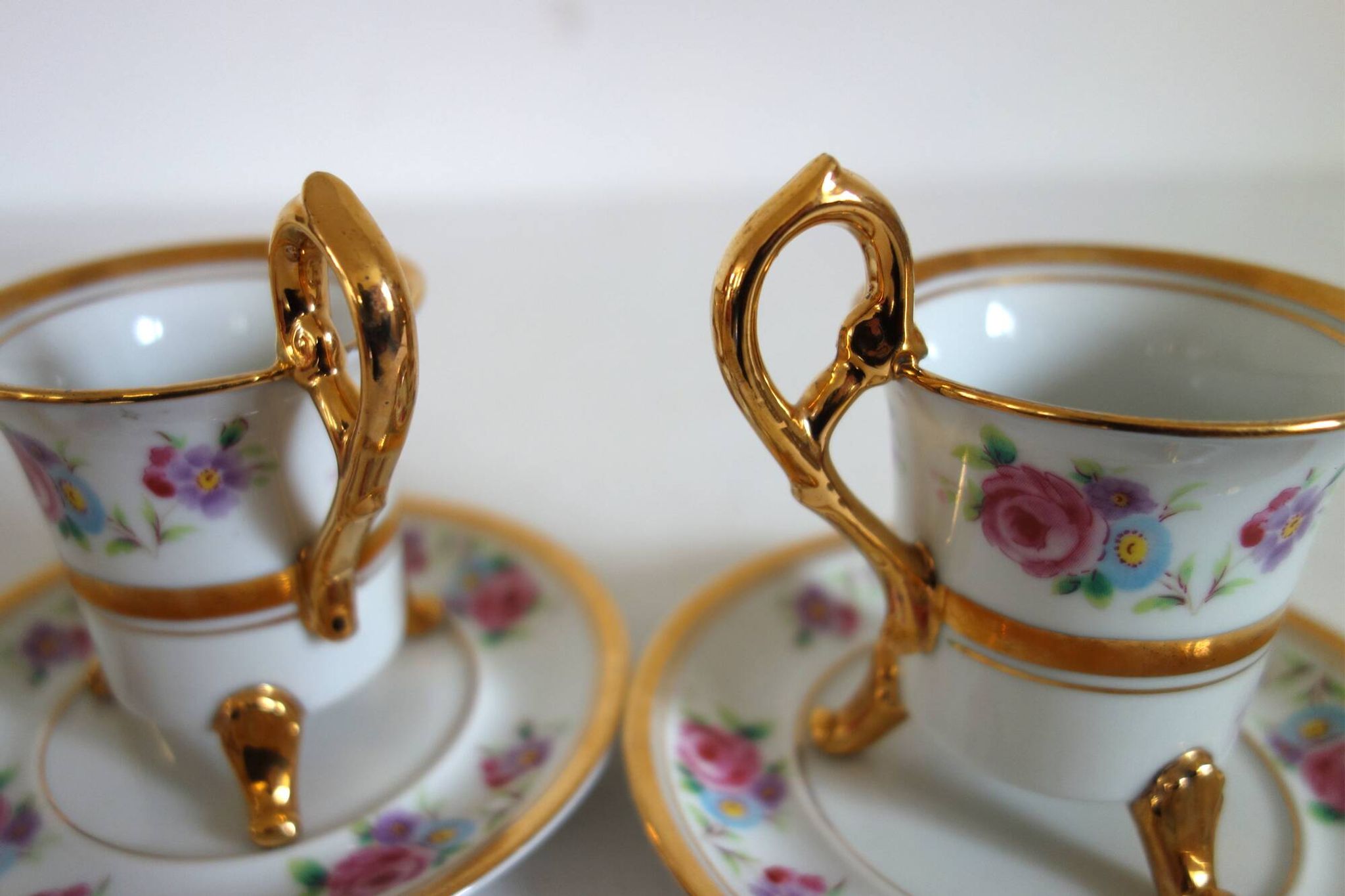 Pair of Japanese porcelain cups and saucers by Ohashi China