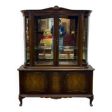 English 2-body mahogany display cabinet from the 70s
