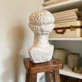 Whitewashed concrete bust - reproduction, detail of Michelangelo's "The Dying Slave"