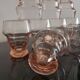 Lot de  10 verres rose vintage