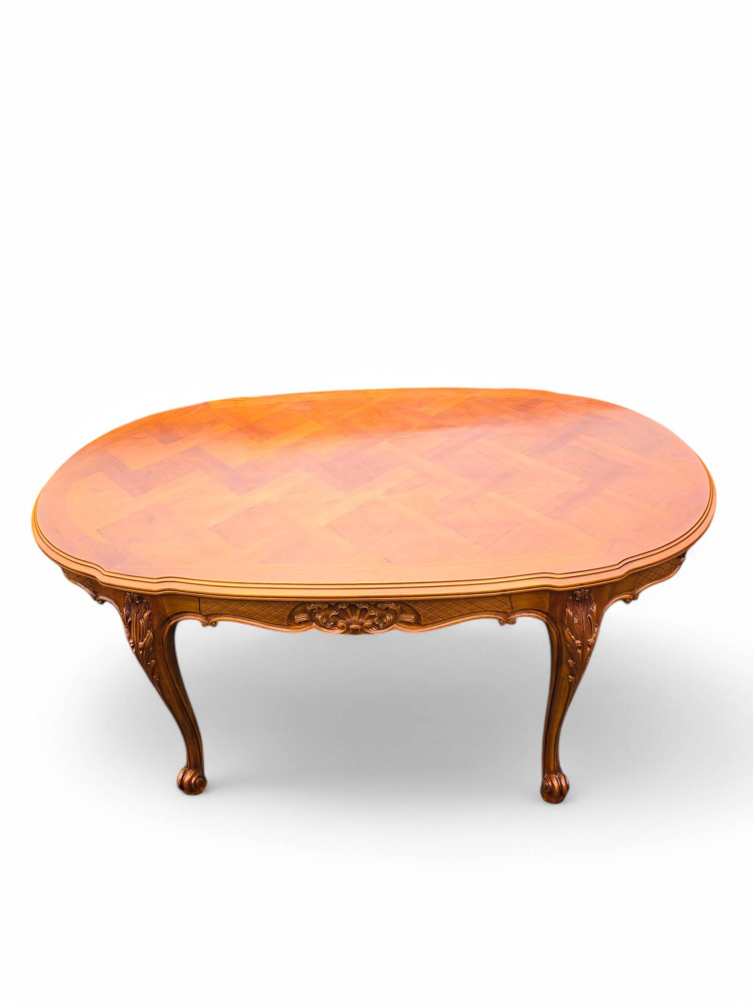 Louis XV style cherry wood table with extensions