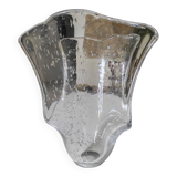Bubbled glass handkerchief vase